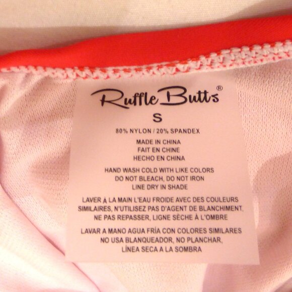 RuffleButts Women's Wrap One Piece Swimsuit, Vintage Red, size S - Picture 4 of 7